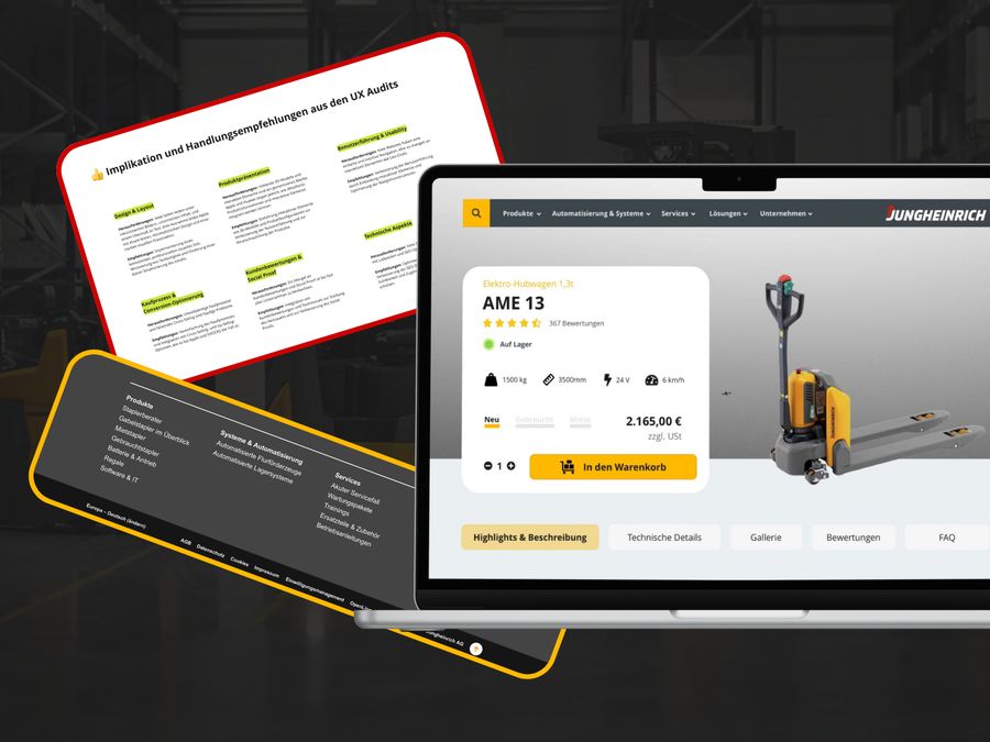 Jungheinrich Digital Sales Center concept on a laptop
